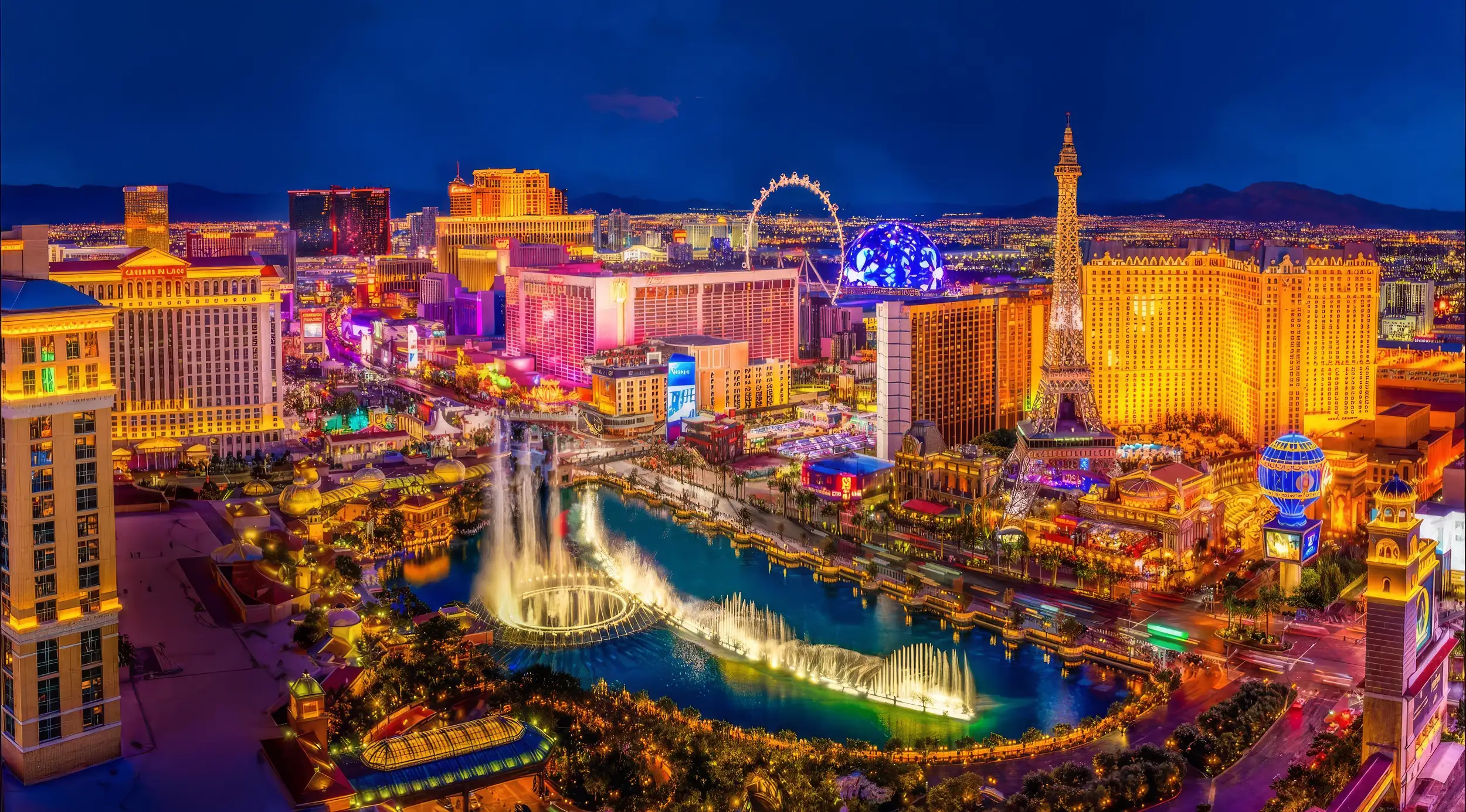Las Vegas Strip Night Scenic View